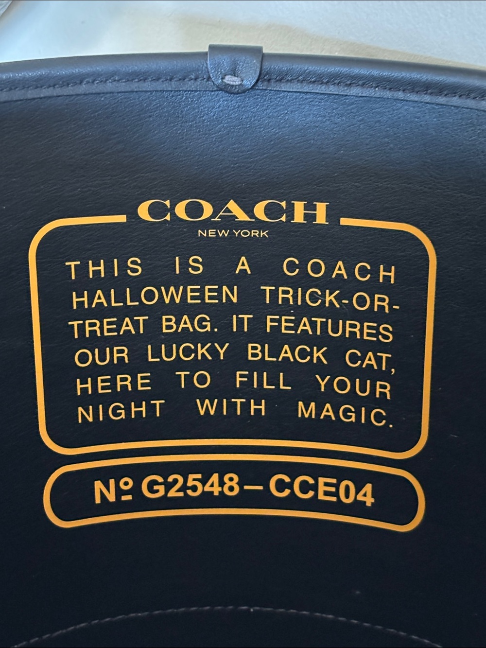 NWT Coach CUSTOM Trick Or Treat Bucket Halloween Cotton Leather Black Cat Tote - Picture 6 of 13